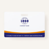 Foto Logo QR Code Mitarbeiter Orange Ausweis (Rückseite)