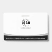 Foto-Logo QR-Code Mitarbeiter Schwarz und Weiß Ausweis (Rückseite)