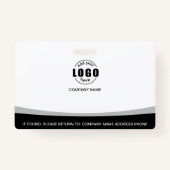 Foto-Logo QR-Code Mitarbeiter Schwarz und Weiß Ausweis (Rückseite)