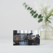 Foto-Logo QR-Code modern beruflich Visitenkarte (Stehend Vorderseite)