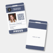Foto-Logo QR-Code Presseausweis ID Ausweis (Vorder- & Rückseite)