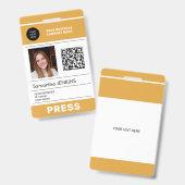 Foto-Logo QR-Code Presseausweis ID Ausweis (Vorder- & Rückseite)