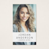 Foto-Logo QR-Code staubgrüne Visitenkarte (Vorderseite)