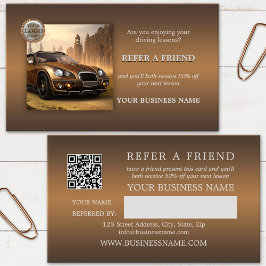 Foto Logo QR Code Steampunk Driving Instructor Empfehlungskarte