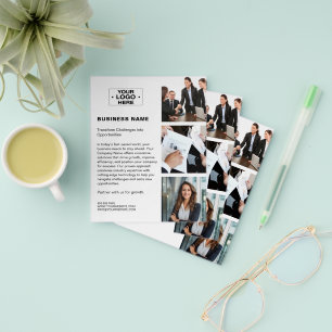 Foto-Logo QR Modernes Weißes Unternehmen Flyer