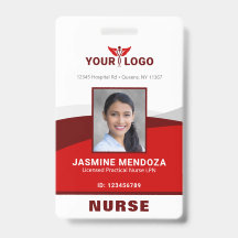 Foto Logo Red Template Employee Name Nurse ID