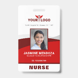 Foto Logo Red Template Employee Name Nurse ID Ausweis