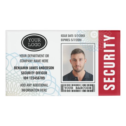 Foto-Logo-Rote Markierung-Abzeichen für den Sicher Namenschild (Vorderseite)