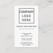 Foto-Logo Schlicht zweiseitig Visitenkarte (Rückseite)