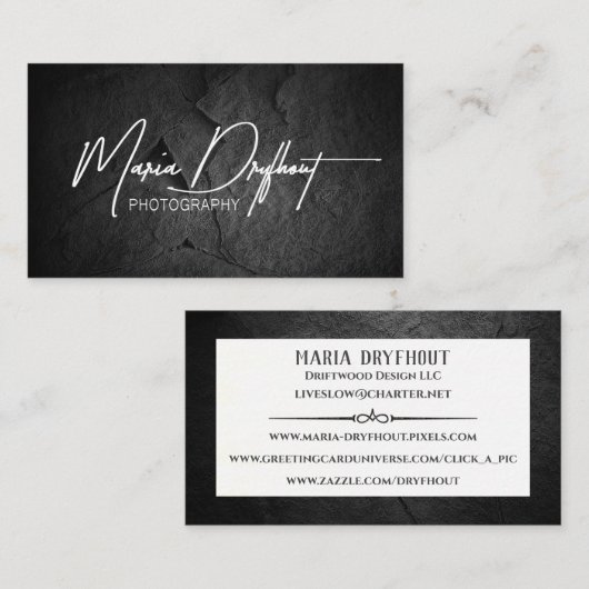 Foto Logo schwarzer Stein Visitenkarte (Vorne/Hinten)