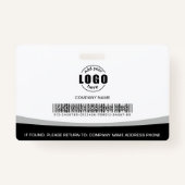 Foto Logo Strichcode Mitarbeiter Schwarz und Weiß Ausweis (Rückseite)