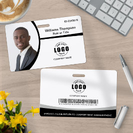 Foto Logo Strichcode Mitarbeiter Schwarz und Weiß Ausweis