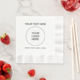 Foto-Logo-Text für das Mittagessen hochladen Weißb Serviette
