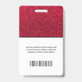 Foto-Logo-Typografie Barcode Roter Name-ID Ausweis (Rückseite)