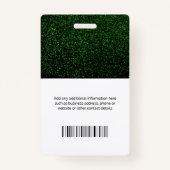Foto-Logo-Typografie Strichcode Grün Ausweis (Rückseite)