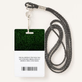 Foto-Logo-Typografie Strichcode Grün Ausweis (Rückseite mit Schlüsselband)