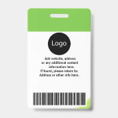 Foto, Logo und Code für kundenorientierte grüne Un Ausweis (Back)