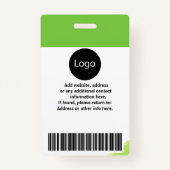 Foto, Logo und Code für kundenorientierte grüne Un Ausweis (Rückseite)