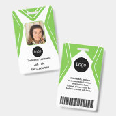 Foto, Logo und Code für kundenorientierte grüne Un Ausweis (Vorder- & Rückseite)