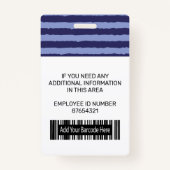 Foto-Logo und Strichcode-Abzeichen für blaue Strei Ausweis (Rückseite)