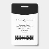 Foto-Logo und Strichcode Beruflich Ausweis (Rückseite)