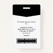 Foto-Logo und Strichcode Beruflich Ausweis (Rückseite)