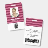 Foto-Logo und Strichcodestreifen für benutzerdefin Ausweis (Vorder- & Rückseite)