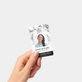 Foto Logo weiß Marmor Schwarz Moderne Mitarbeiter  Ausweis (Handheld)