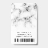 Foto Logo weiß Marmor Schwarz Moderne Mitarbeiter  Ausweis (Rückseite)