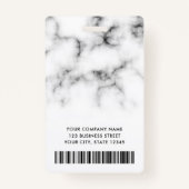 Foto Logo weiß Marmor Schwarz Moderne Mitarbeiter  Ausweis (Rückseite)