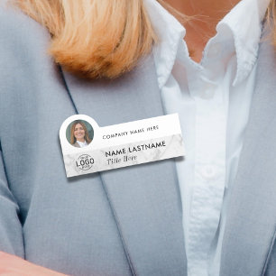 Foto-Logo Weißgraue Marmorplatte Berufliches Gesch Namensschild