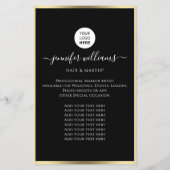 Foto Logo Werbung Metallic Gold Black Modern Flyer (Hinten)