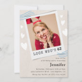 Foto Look, der 62. Geburtstag Einladung (Vorderseite)