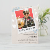 Foto Look, der 97. Geburtstag Einladung (Stehend Vorderseite)