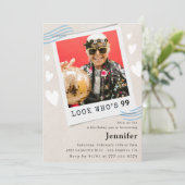 Foto Look, der 99. Geburtstag Einladung (Stehend Vorderseite)