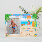 Foto Luau Einladung Sommerstrand Party (Stehend Vorderseite)