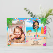 Foto Luau Einladung Sommerstrand Party (Stehend Vorderseite)