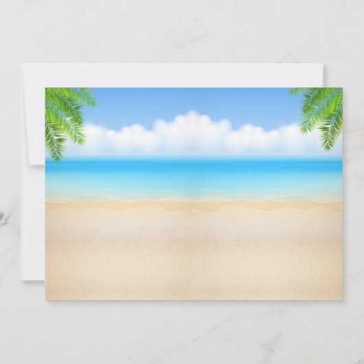 Foto Luau Einladung Sommerstrand Party (Rückseite)