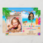 Foto Luau Einladung Sommerstrand Party (Vorne/Hinten)