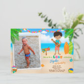 Foto Luau Einladung Tropischer Strandjunge (Stehend Vorderseite)