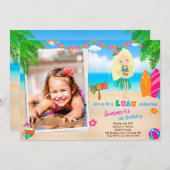 Foto Luau Einladung zum Geburtstag Hawaii (Vorne/Hinten)
