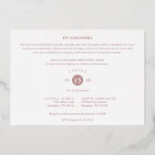 Foto Luxus Real Rose Gold Moderne botanische Rahme Folieneinladung (Rückseite)