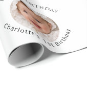 Foto Mädchen Geburtstag Geschenkpapier (Rolleneckpunkt)