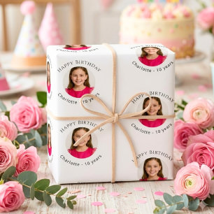 Foto Mädchen Geburtstag Geschenkpapier Set