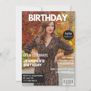 Foto-Magazin-Cover zu ihrem 76. Geburtstag Einladung