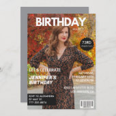 Foto Magazine Cover für ihren 73. Geburtstag Einladung (Vorne/Hinten)