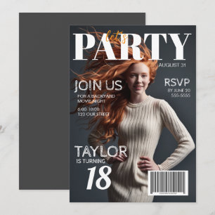 Foto Magazine Style 18. Geburtstag Einladung