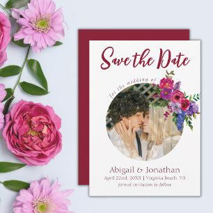 Foto Magenta und Purple Flowers Blumenzehen Save The Date