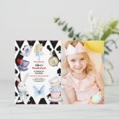 Foto Magische Alice im Wunderland Geburtstag Einladung (Stehend Vorderseite)