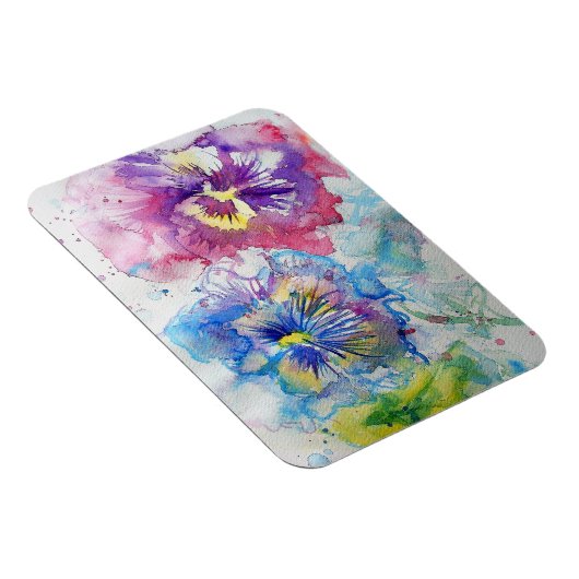 Foto Magnet Blume Rot, Gelb und Blau Panik (Rechte Seite)